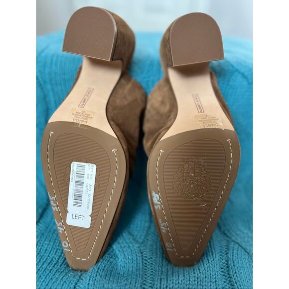 Vince Camuto Carlie Suede Runched Toe Heeled Mule - Picture 4 of 6